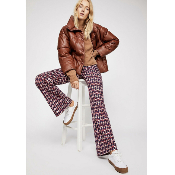 Free People Pants - Free People Hip Hugging Retro Jaquard Flare Pants